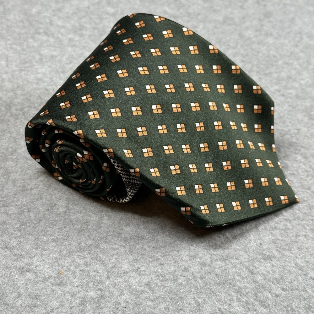 Vintage Carre Berkley Cravats Tie‎ Green Orange Geometric 70s Classic 57x4in